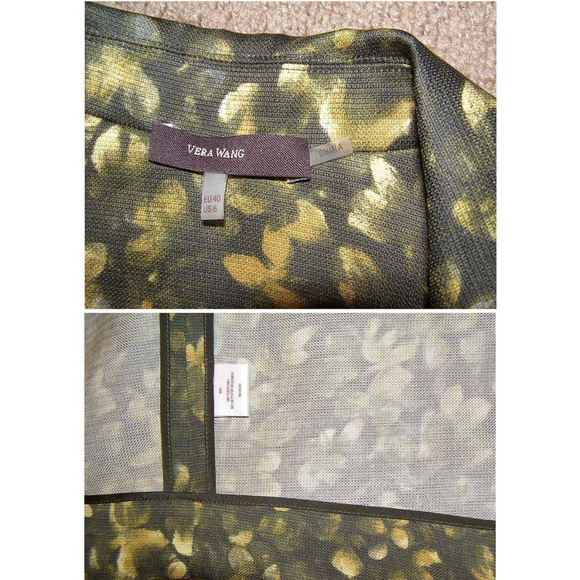 💚💛 New $2k VERA WANG Runway silk coat size 6 - Picture 7 of 8